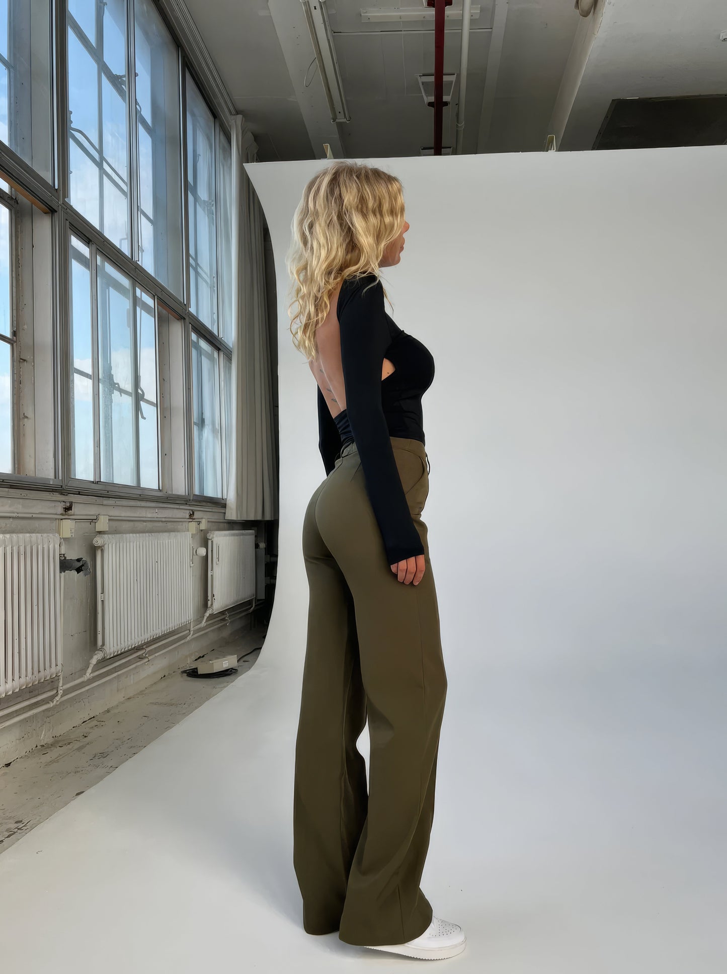 Lina - Elegante Rechte Comfortabele Hoge Taille Broek met Zakdetails