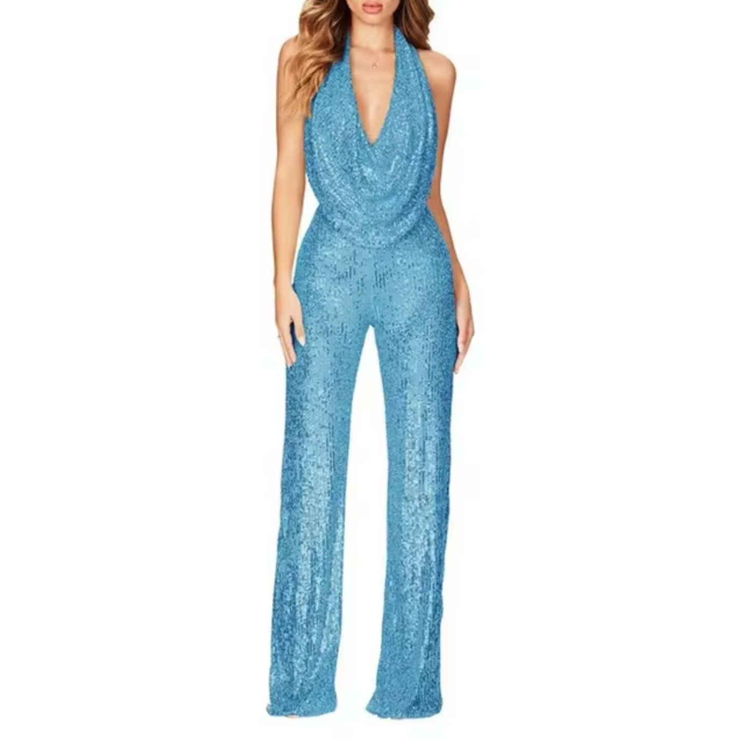 Olivia - Sequin Halter Jumpsuit
