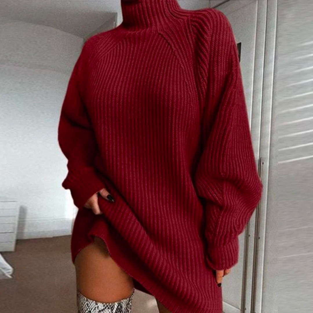 Basia - Gebreide Oversized Coltrui Jurk