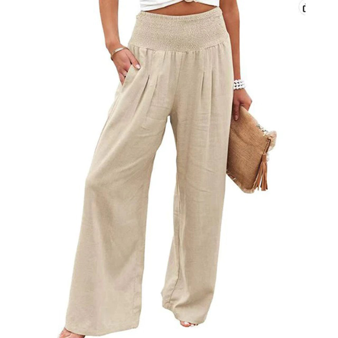 Lily - Hoog-Waisted Wijd-Pijpen Broek