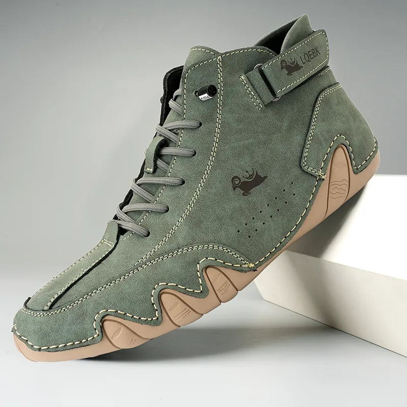 TrailTread - Stijlvolle Heren Leren Sneakers
