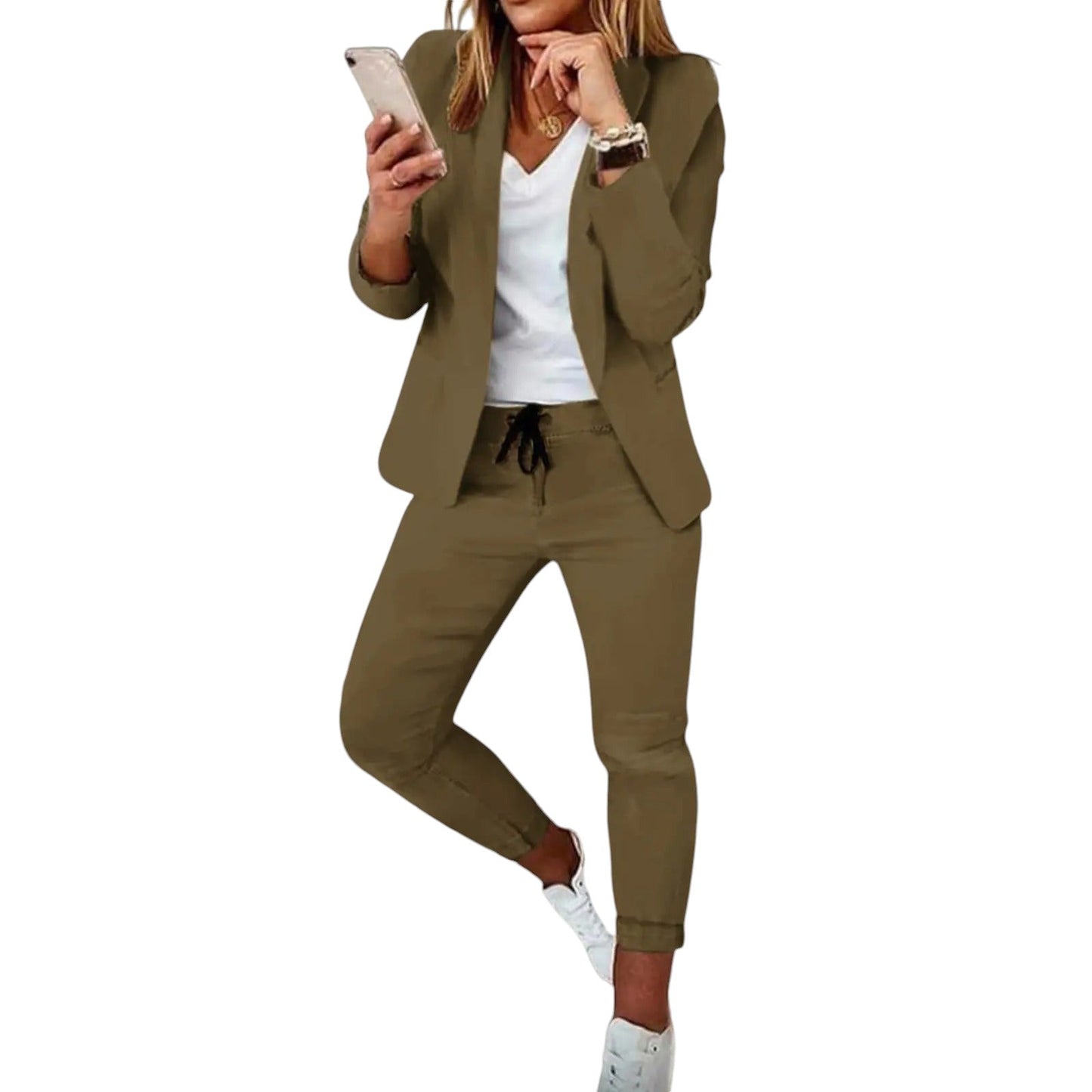Lisa - Casual Chic Stijlvolle Lange Mouwen Blazer met Comfortabele Broek voor Dames