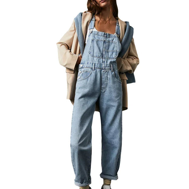 Zoë - Stijlvolle Comfortabele Denim Tuinbroek met Relaxte Fit voor Lente en Zomer