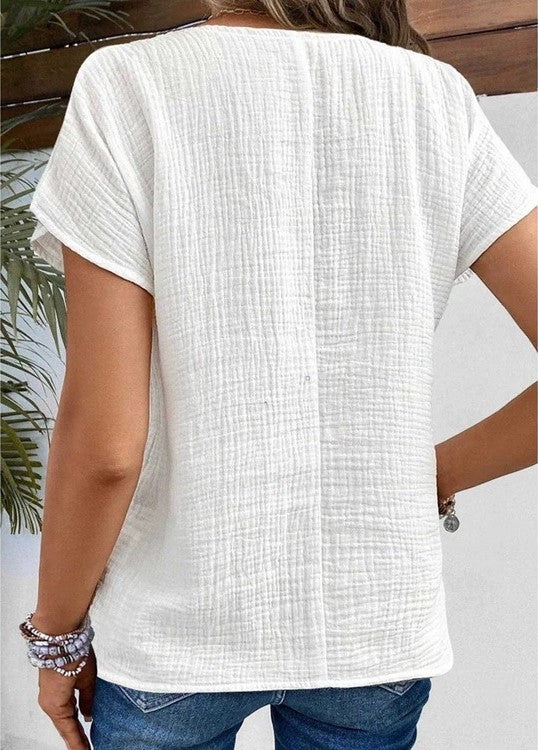 Zephyra - Shirt met korte mouwen en knopen
