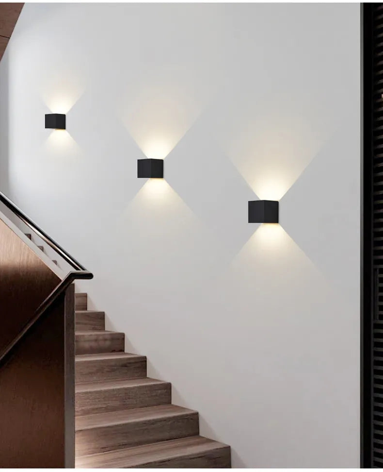 ZenGlow Kubusvormige Unieke Muurlamp voor een Warme Gezellige Sfeer voor Binnen en Buiten