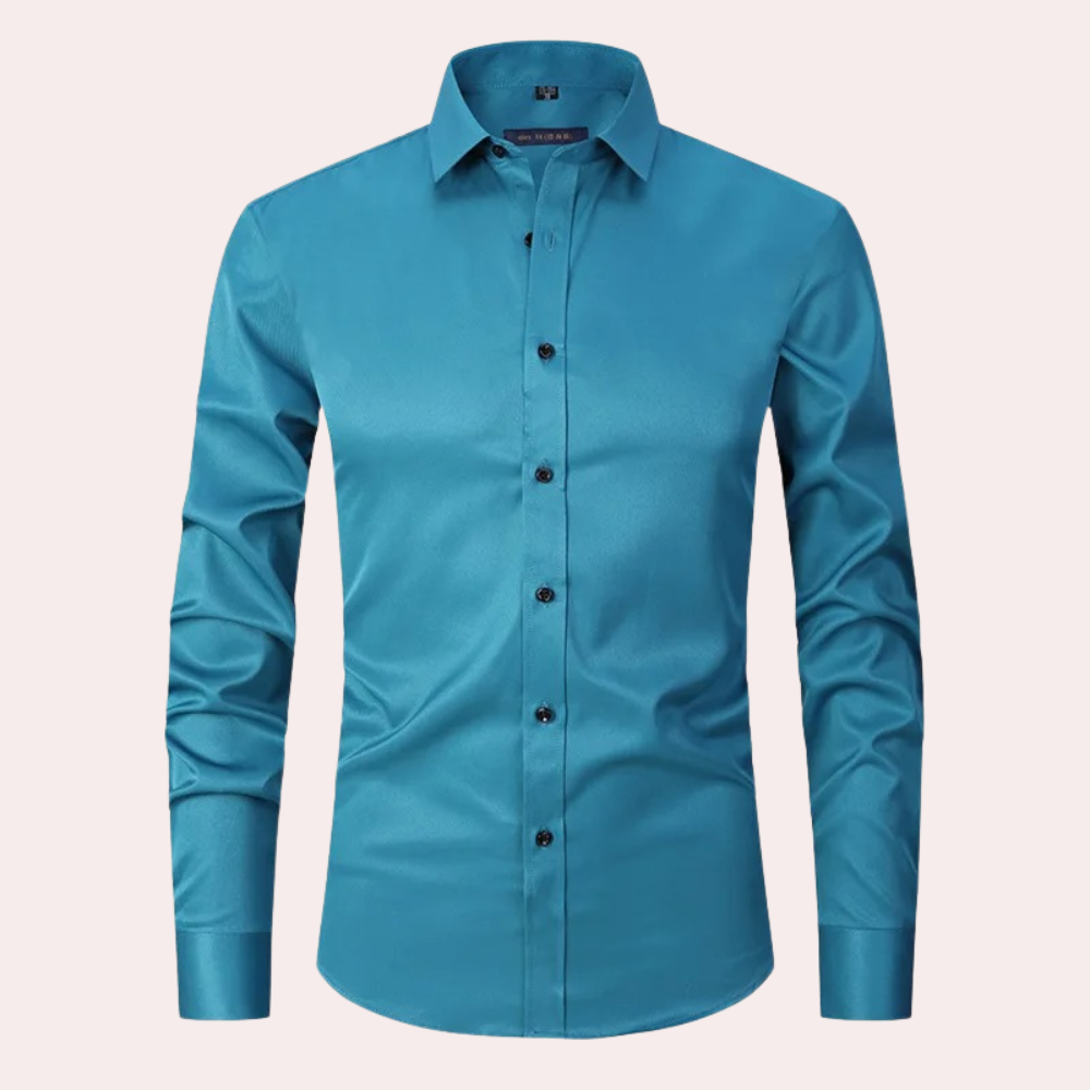 Ties - Stretch Overhemd voor Heren Perfect voor de Zomer in Effen Kleur