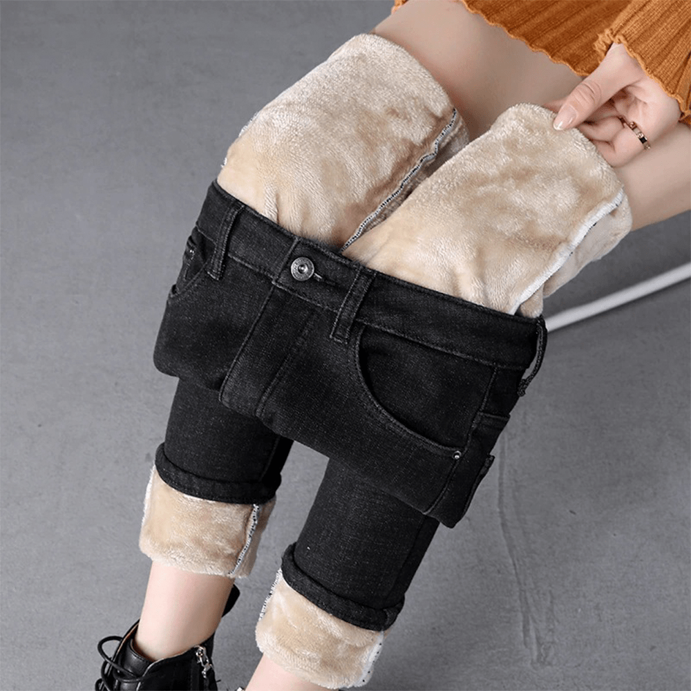 Regen - Winter Jeans Met Warme Fleece Voering