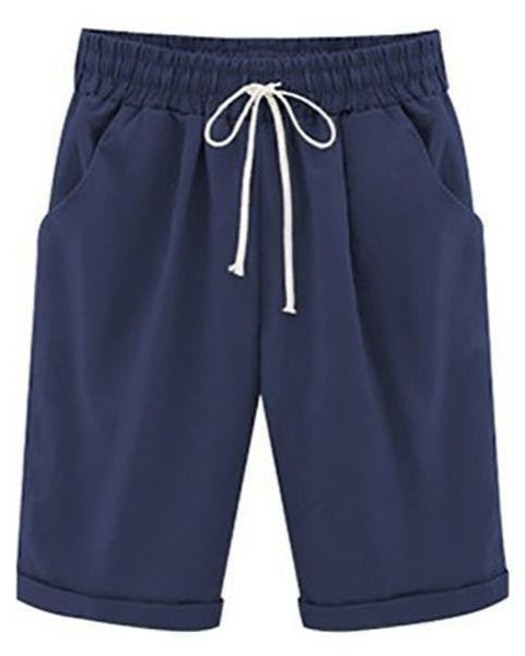 Nikki - Vrouwen Casual Zomer Vakantie Losse Katoenen Shorts Broek met Zakken en Koord