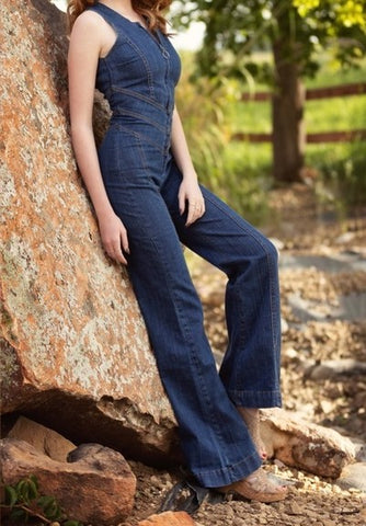 Amalia - Denim Jumpsuit met Open Rug