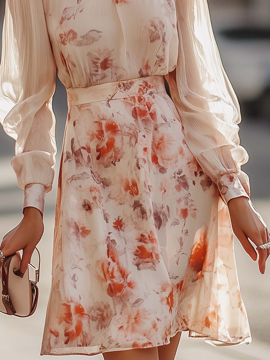 Mila - Elegante Bloemenjurk met Pofmouwen