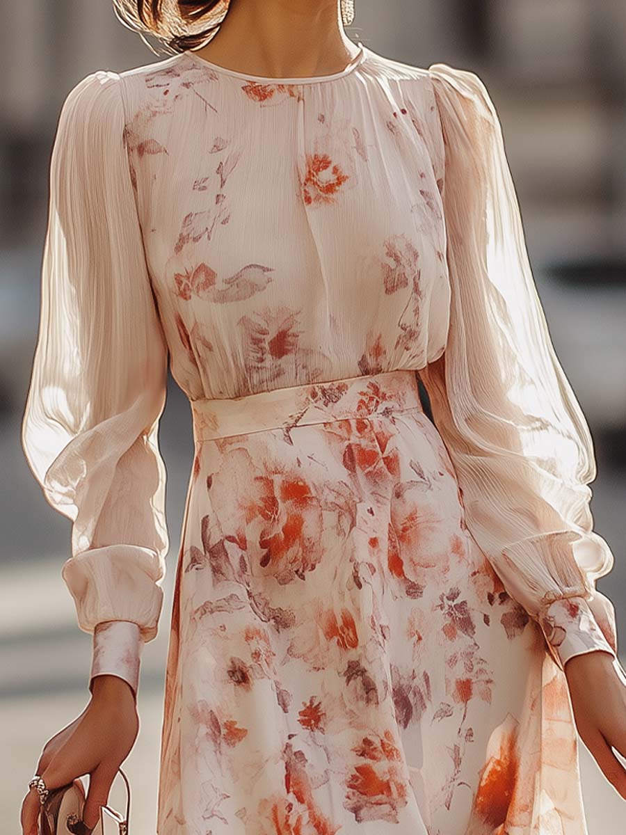 Mila - Elegante Bloemenjurk met Pofmouwen