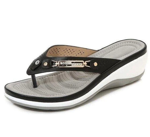 Maria - Stijlvolle Perforated Wedge Slippers