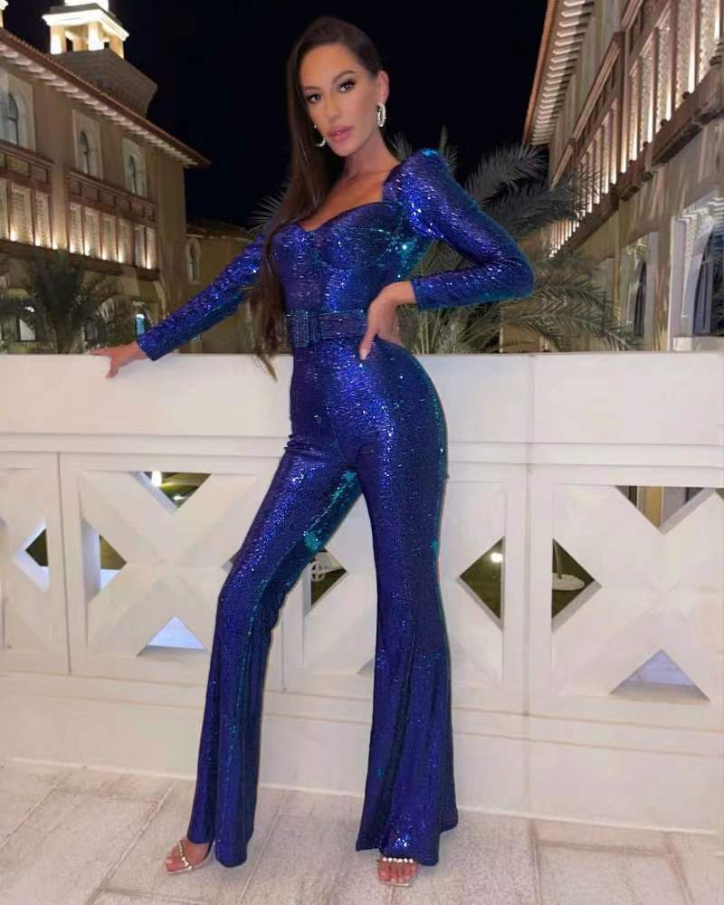 Sophie - Pailletten Jumpsuit met Riem