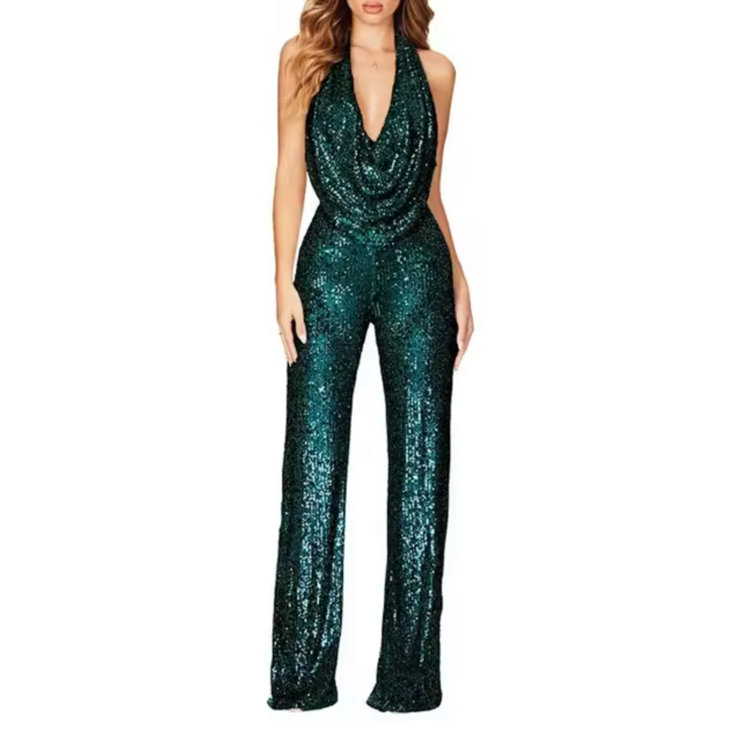 Olivia - Sequin Halter Jumpsuit