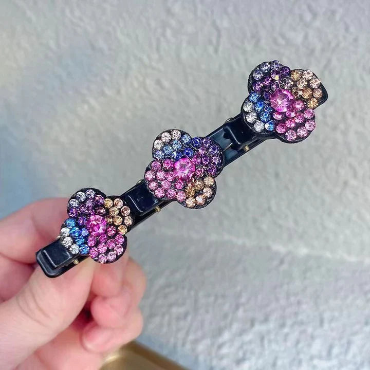 4 Stuks Luna Kristallen Haarclips met Glinsterende Bloemen voor een Mooi Opgestoken Kapsel