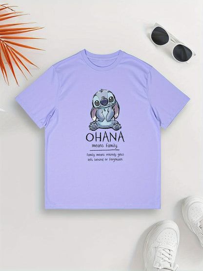 Sophie - Tiener T-shirt Casual Zomer Top Stitch Ohana Means Family
