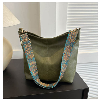 Sendra - Boho Chic Crossbody Ruime Schouder Tas met Abstract Design Schouderband en Vegan Leer