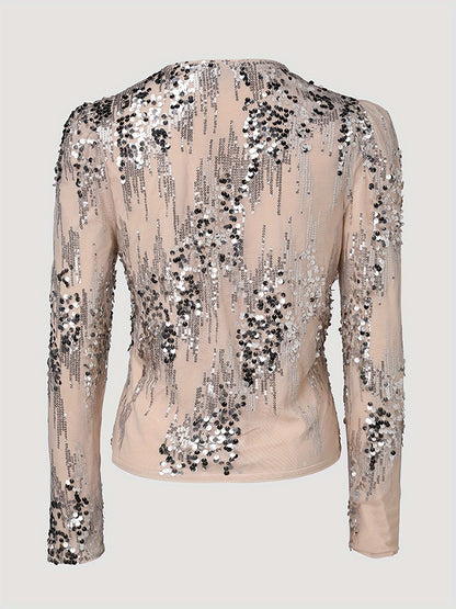 Noor - Beige met Zilveren Pailetten Jacket 