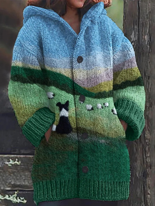 Dana - Unieke Vilt Kunst Cardigan