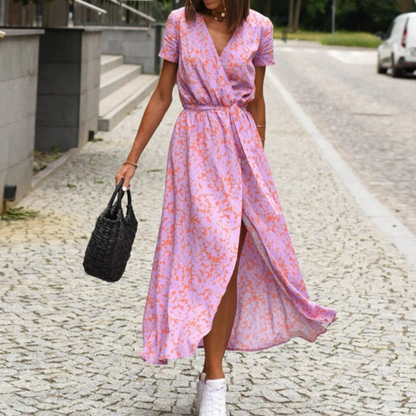 Zara - Dames Zomer Jurk met Bloemenprint V-Hals Tailleband