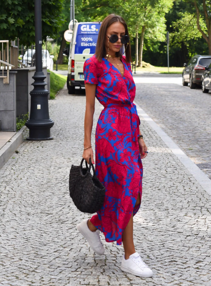 Zara - Dames Zomer Jurk met Bloemenprint V-Hals Tailleband