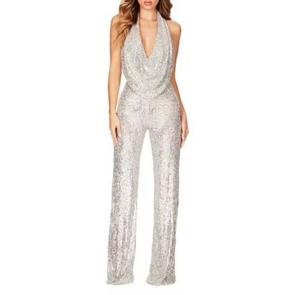 Olivia - Sequin Halter Jumpsuit