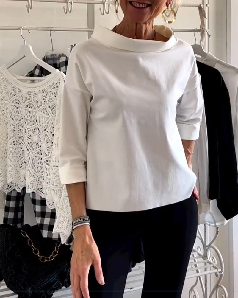 Ella - Boot hals Losse Pasvorm Top