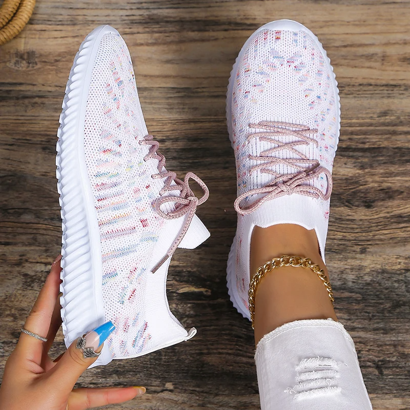 Karina - Mode Kleurrijke Gebreide Sneakers