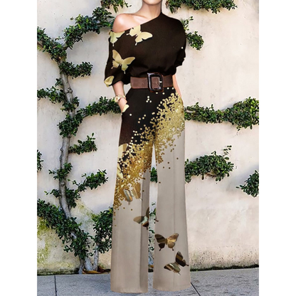 Sanne - Off-shoulder jumpsuit met bloemenprint