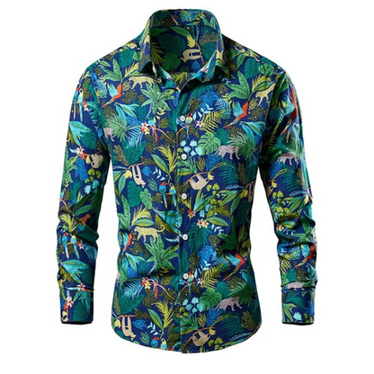 Luca - Hawaii Bloemen Prints Zomer Blouse Overhemd Voor Heren