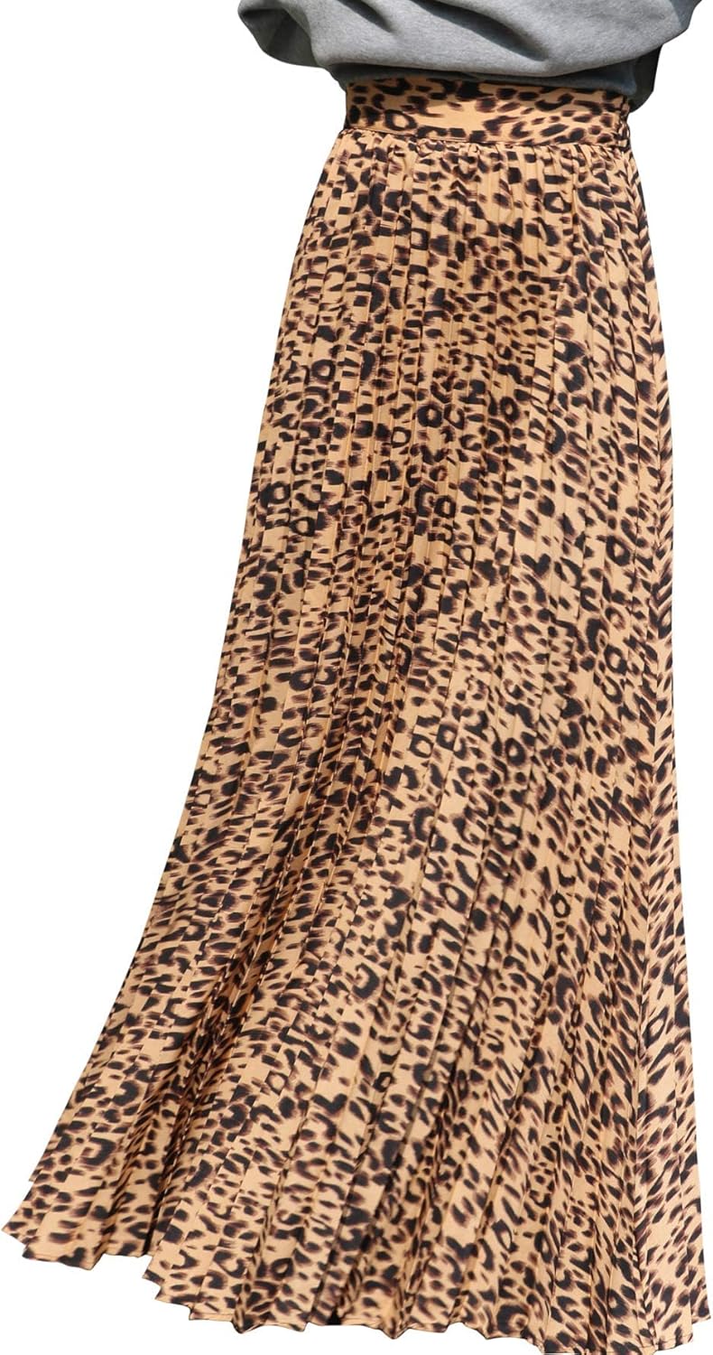 Sophie - Geplooide Lange Maxi Rok met Hoge Elastische Taille