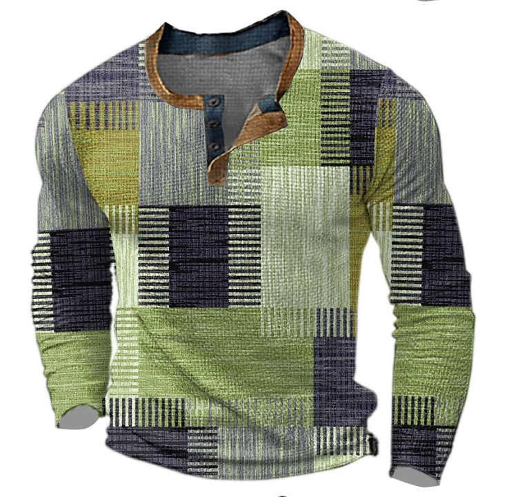 James - Vintage Patchwork Lange Mouw Overhemd