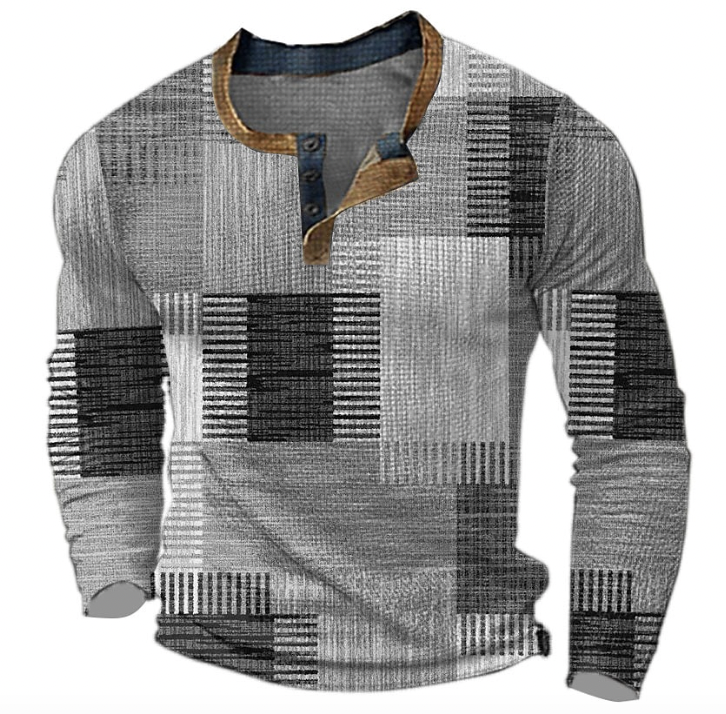 James - Vintage Patchwork Lange Mouw Overhemd