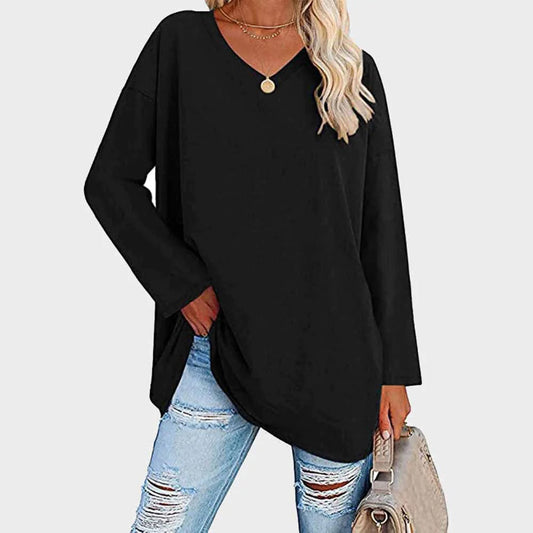 Lieke - Casual Chique V-hals Longsleeve Top