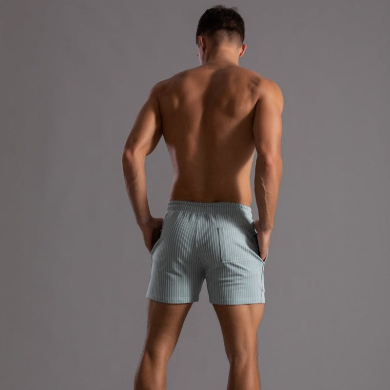 Luuk - Rib Zwemshort Heren met Lijnen Patroon Polyester Retro & Sneldrogend