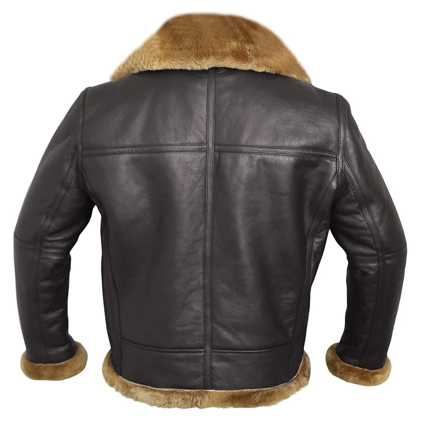 Klassieke Leren Aviator Jas - Warme Sherpa Voering
