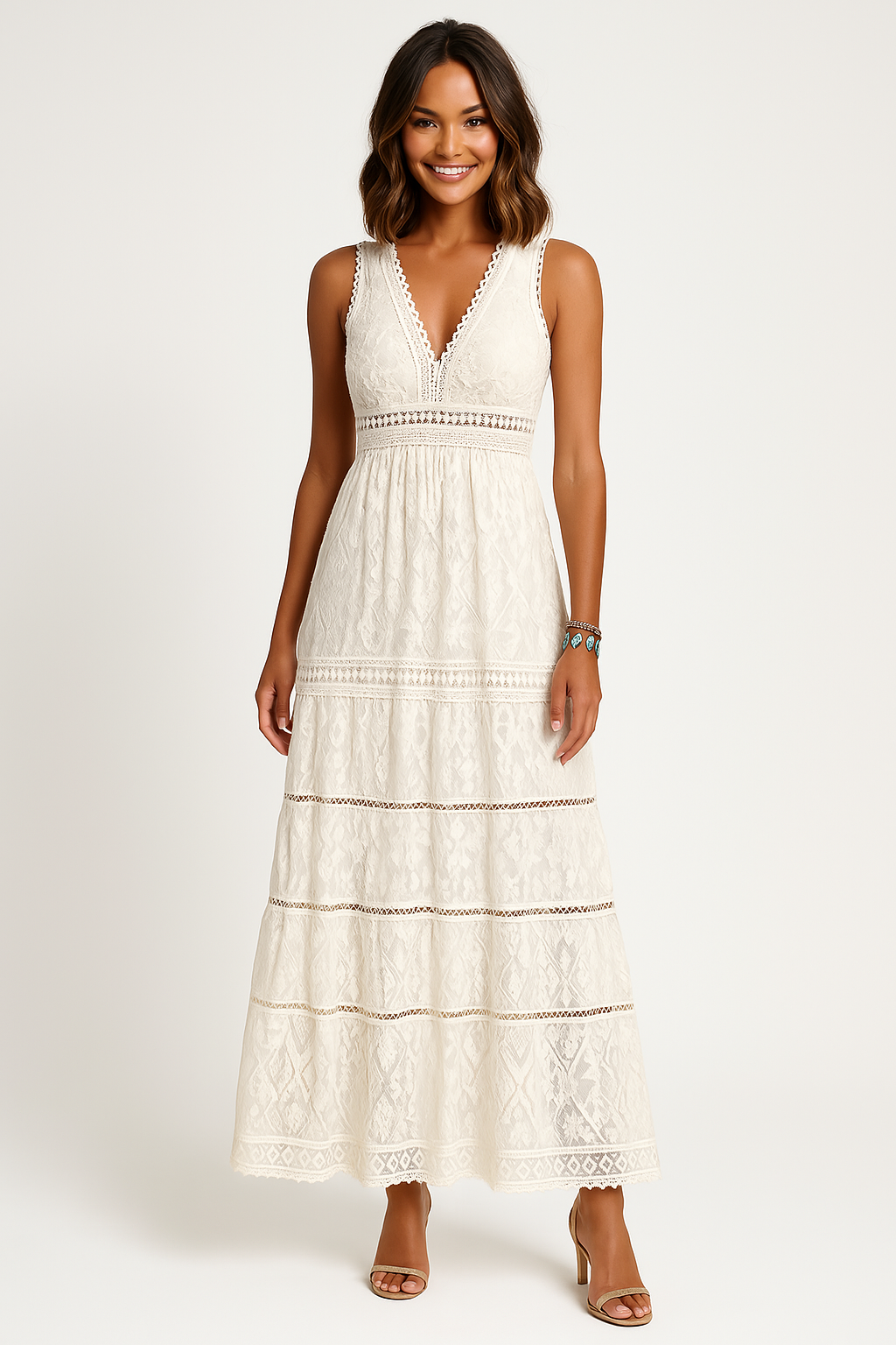 Ava - Bohemian Kanten Maxi Jurk