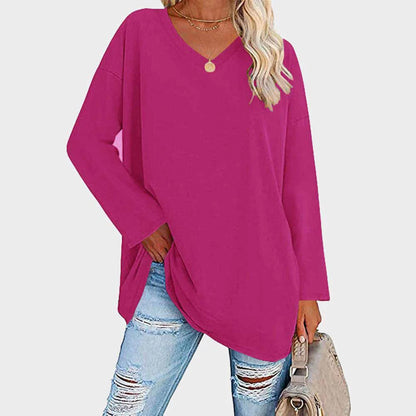 Lieke - Casual Chique V-hals Longsleeve Top