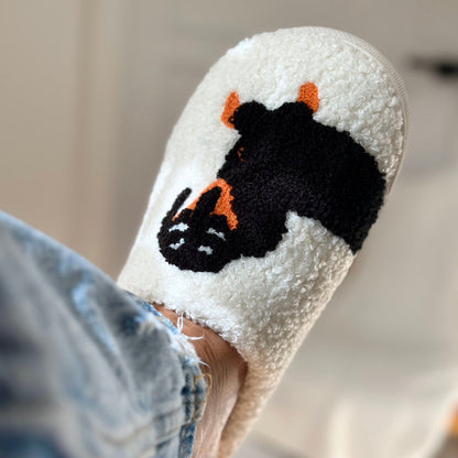 Edmée - Luxe Slip-On Pantoffels met Teckelprint