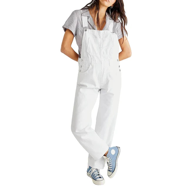 Zoë - Stijlvolle Comfortabele Denim Tuinbroek met Relaxte Fit voor Lente en Zomer
