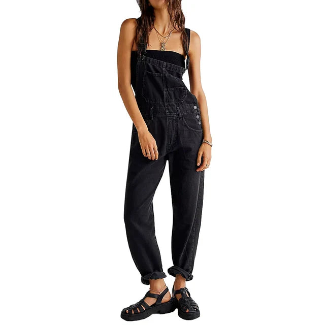 Zoë - Stijlvolle Comfortabele Denim Tuinbroek met Relaxte Fit voor Lente en Zomer