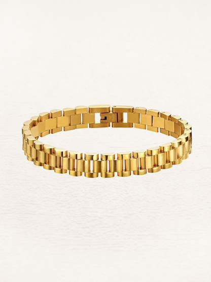 Berna - Brede Schakelarmband Goud