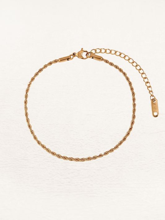 Yara - Twist Chain Enkelbandje Goud