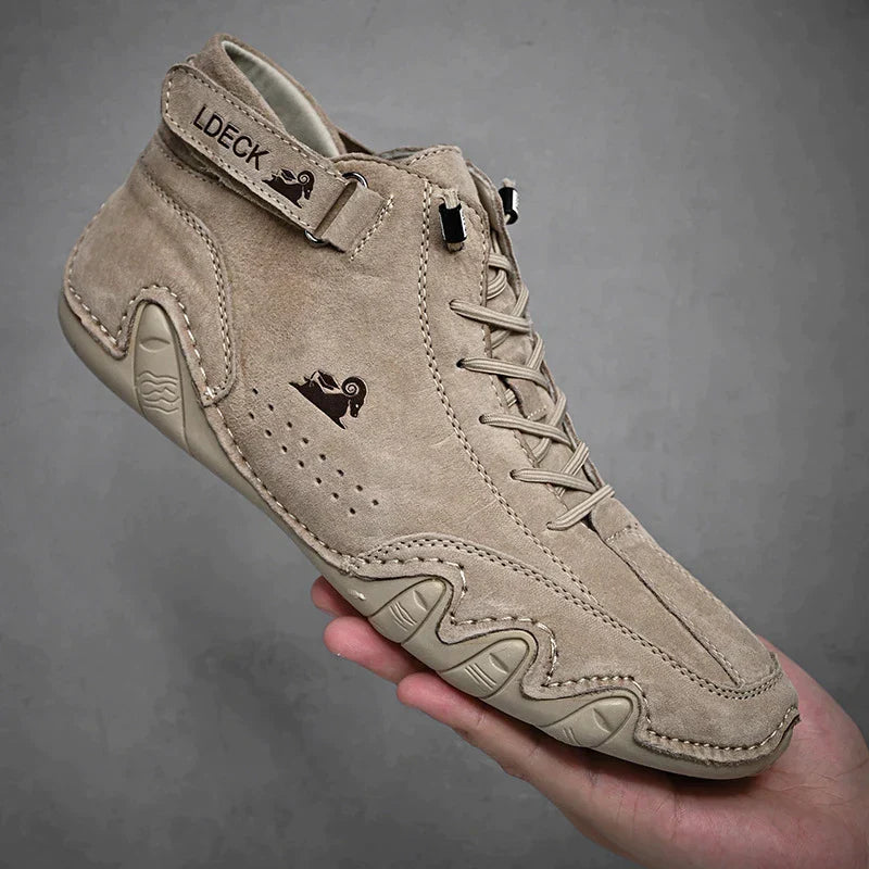 TrailTread - Stijlvolle Heren Leren Sneakers