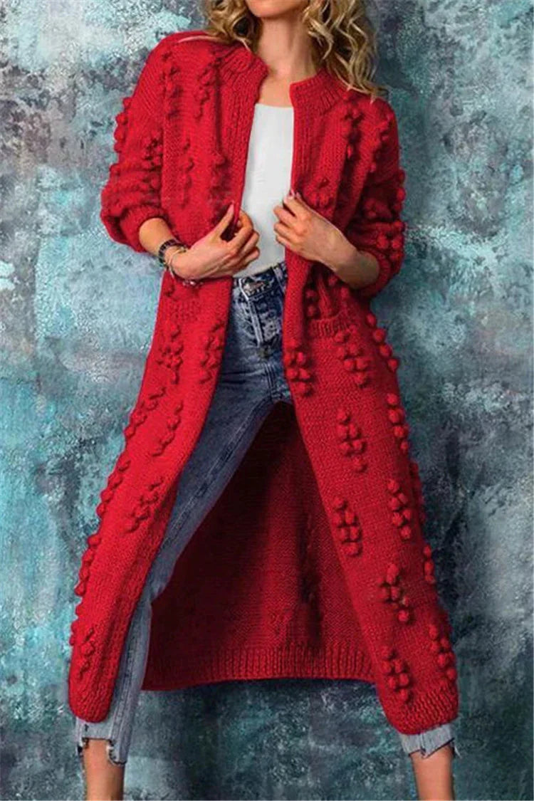 Harper - Lange Gebreide Vest met Textuurdetails