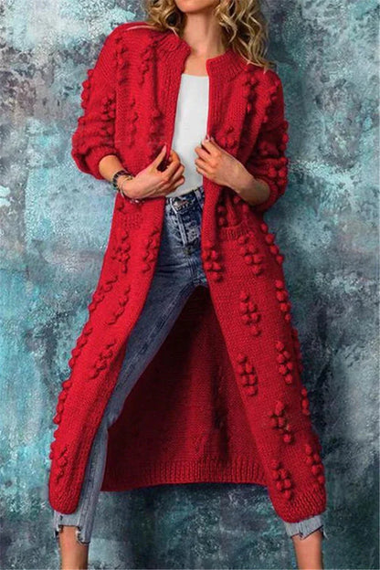 Harper - Lange Gebreide Vest met Textuurdetails