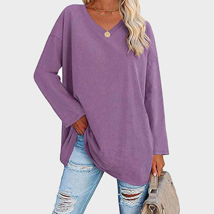 Lieke - Casual Chique V-hals Longsleeve Top