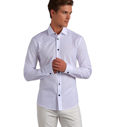 Ties -  Stretch Overhemd voor Heren Perfect voor de Zomer in Effen Kleur