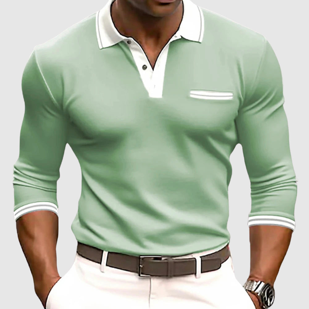 James - Polo Shirt met Witte Afwerking