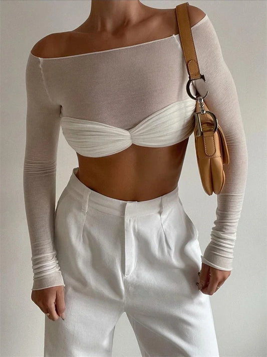 Mia – Off-Shoulder Top met Ruches